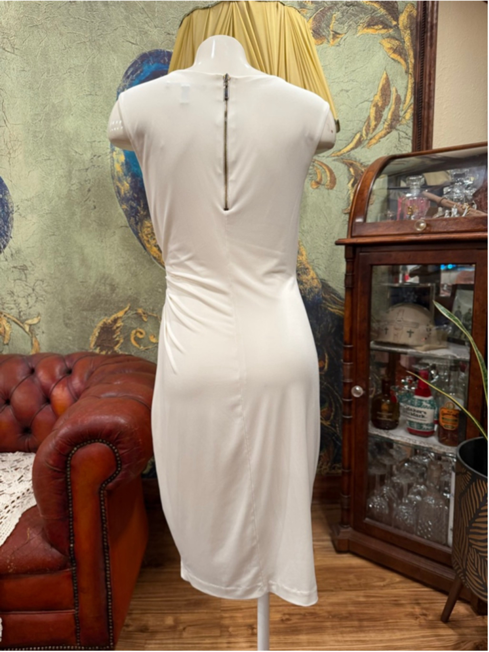 Victoria’s Secret White Asymmetrical Ruched Cocktail Dress Sophisticated Sp - Picture 7 of 13